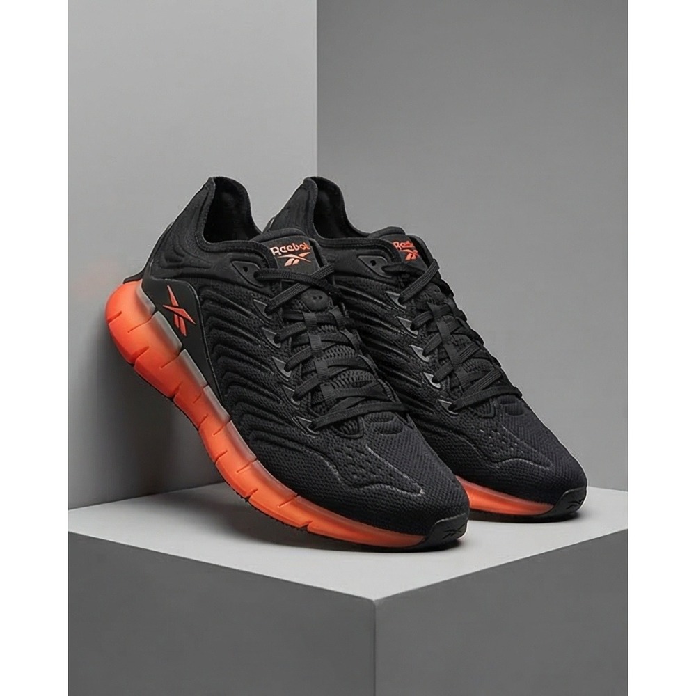 Reebok Zig Kinetica Mens 15 Black Orange Red Running Shoes EH1724 No Insoles